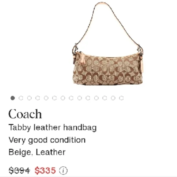 Coach Beige Monogram Shoulder Bag - Picture 3 of 3